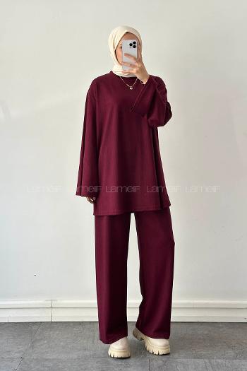 Lamelif Oysho Pantolonlu Takım Bordo
