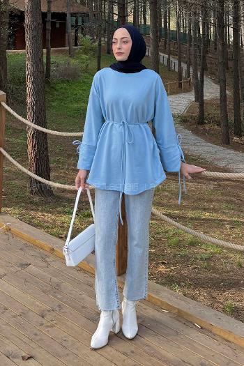 Lamelif Kol Biyeli Sweat Bebe Mavisi