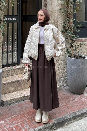 Cream Shirt Collar Long Arm Coat