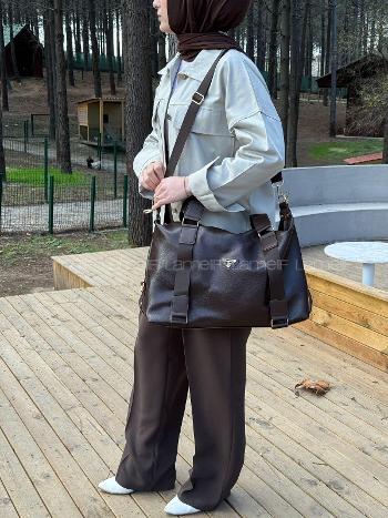 Lamelif Gold Detaylı Büyük Boy Çanta