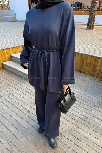 Lamelif Bağlama Detaylı Oysho Takım Antrasit