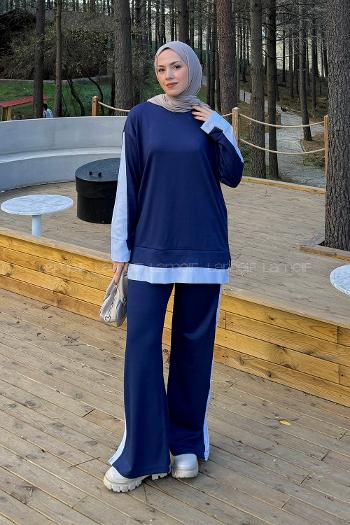 Lamelif Garnili Oysho İkili Takım Lacivert