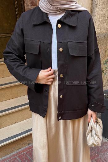 Lamelif Kapak Cepli Gömlek Acı kahve