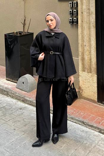 Lamelif Kemerli Panço Siyah