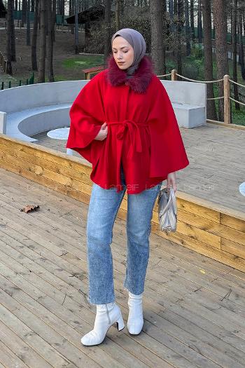 Pomegranate Flower Normal Neck Long Arm Coat