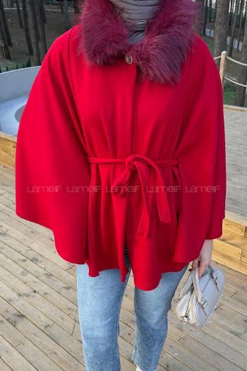 Pomegranate Flower Normal Neck Long Arm Coat