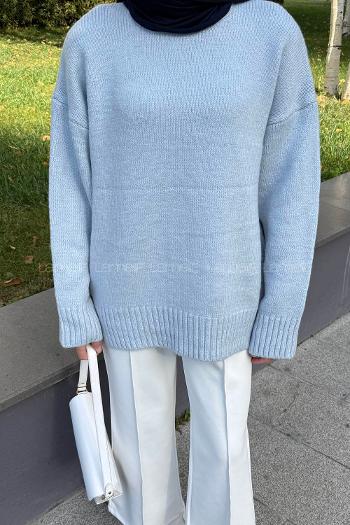 Lamelif Balıkçı Yaka Kazak Bebe Mavisi