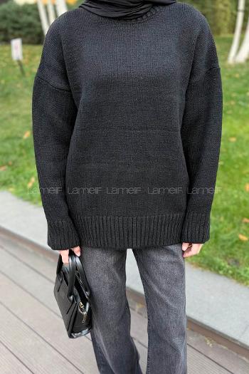 Black Turtle Neck Long Arm Jumper