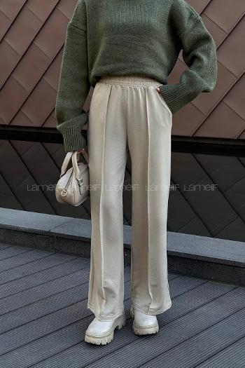 Stone Regular Trousers Elastic Waist Regular Cut Bottom Tracksuit