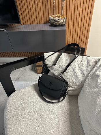 Lamelif Çok Bölmeli Kadın Çapraz Çanta Siyah