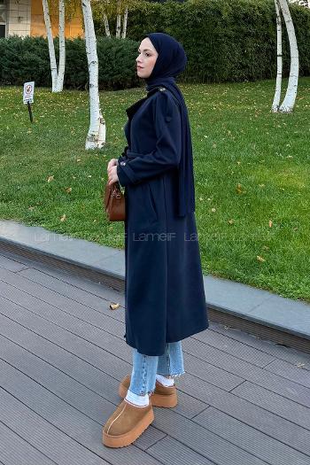 Lamelif Omuz Apoletli Kaban Lacivert