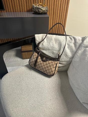 Brown With Zipper Skin Hand Bag Bag