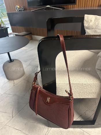 Claret Red With Zipper Skin Hand Bag Bag