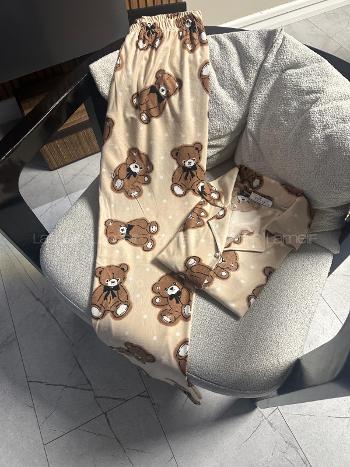 Lamelif Büyük Ayıcık Desenli Pijama Takımı