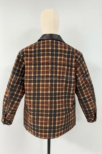 Brown Shirt Collar Long Arm Coat