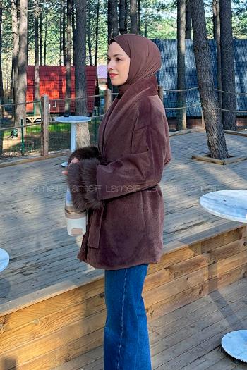 Bitter Brown Normal Neck Long Arm Coat