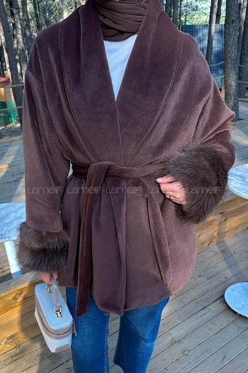 Bitter Brown Normal Neck Long Arm Coat