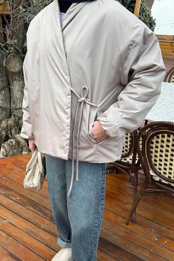 Stone Neckband Long Arm Coat