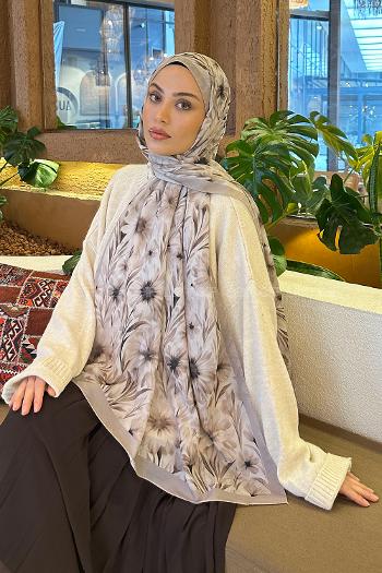 Lamelif Daisy Flowers Desen Pamuk Şal Taş