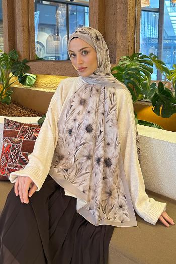 Lamelif Daisy Flowers Desen Pamuk Şal Taş