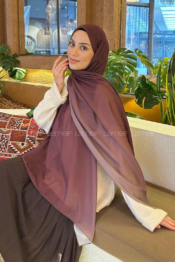 Lamelif Degrade Desen Soft Şal Mürdüm