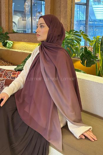 Lamelif Degrade Desen Soft Şal Mürdüm