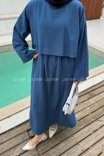 Saxe Crew Neck Long Arm Linen Flare Suit