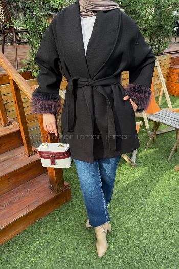 Black Normal Neck Long Arm Coat