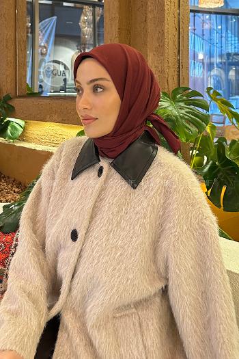 Lamelif Comfort Pamuk Eşarp Bordo