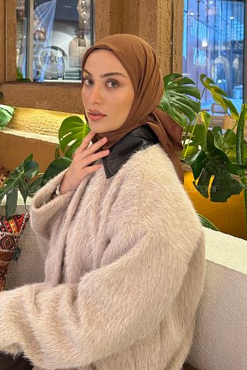 Lamelif Comfort Pamuk Eşarp Çikolata Kahve