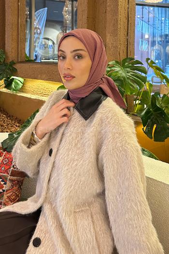 Lamelif Comfort Pamuk Eşarp Gül Kurusu