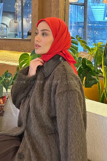 Lamelif Comfort Pamuk Eşarp Kırmızı