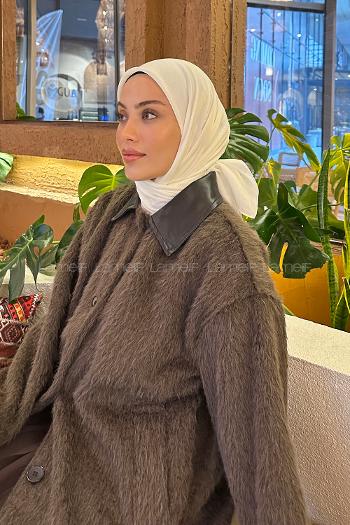 Lamelif Comfort Pamuk Eşarp Krem