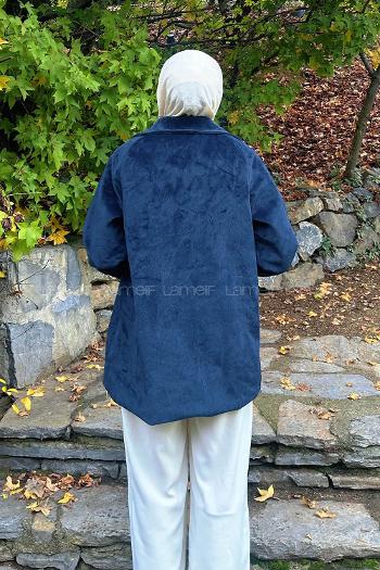 Lamelif Kaşe Kaban Lacivert