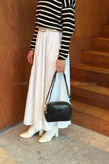 Black With Suspenders Skin Hand Bag Arm Bag Bag