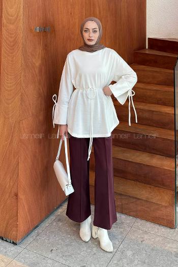 White Crew Neck Long Arm Sweatshirt