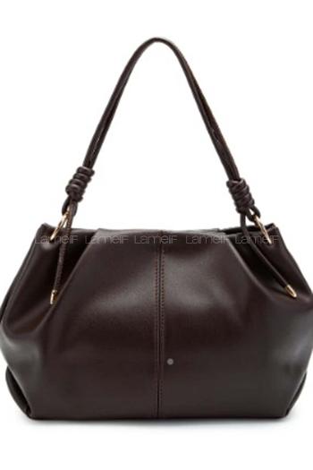 Bitter Brown Buckle Skin Hand Bag Bag
