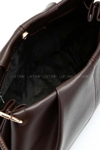 Bitter Brown Buckle Skin Hand Bag Bag