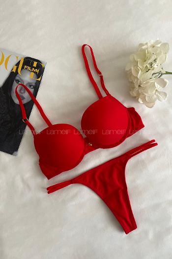 Red Cotton Fabric Underwire Support Bralet