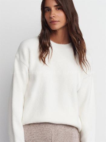 Lamelif 10640 Bisiklet Yaka Yumuşak Dokulu Kazak-Ekru