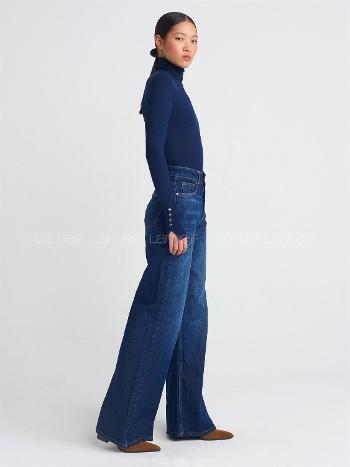 Lamelif Dilvin Balıkçı Yaka Kazak Lacivert