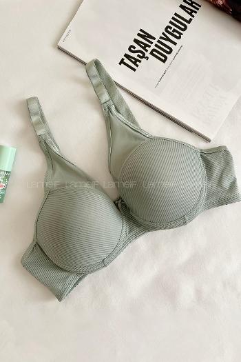 Lamelif Dantelli Tüllü Push Up Sütyen