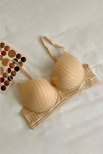 Lamelif Detaylı Push Up Sütyen
