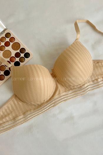 Lamelif Detaylı Push Up Sütyen