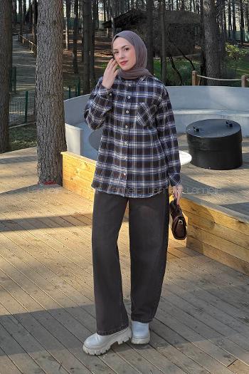 Bitter Brown Shirt Collar Long Arm Acrylic Cotton Shirt