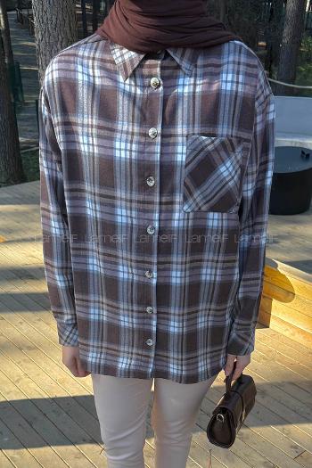 Soft Brown Shirt Collar Long Arm Acrylic Cotton Shirt