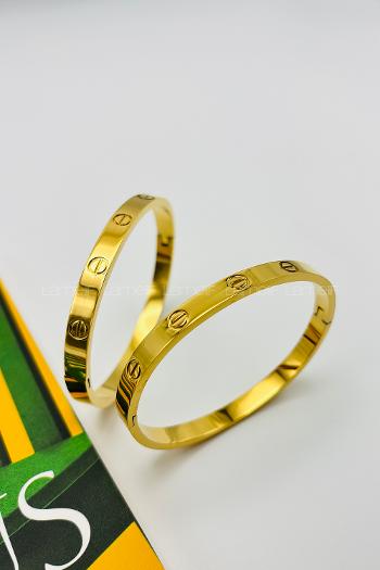 Gold Belted Gold Straight Wristband