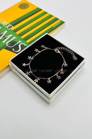 Multicolored Without Accessories Gold Straight Wristband