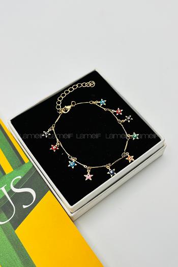 Multicolored Without Accessories Gold Straight Wristband