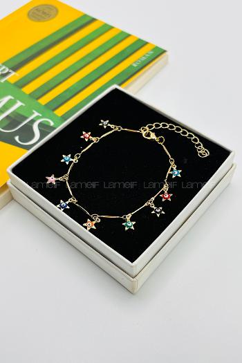 Multicolored Without Accessories Gold Straight Wristband